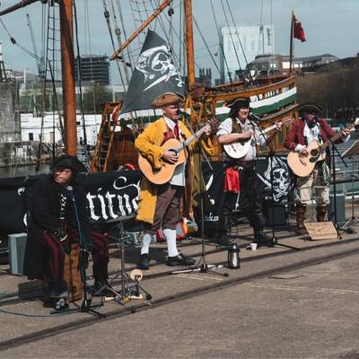 Piratitude Gallery Image. -  Our first busk of 2021. Huzzah! Piratitude on Bristol's harbourside